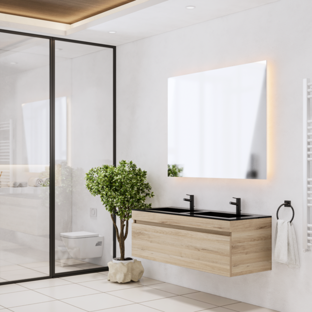 Gliss Anelius Badkamermeubel met Wastafel Grey Oak 140cm