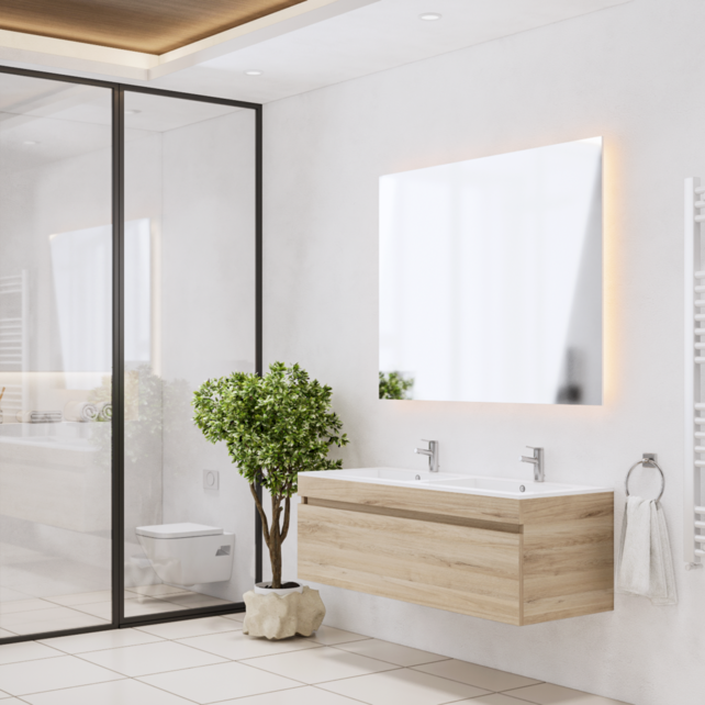 Gliss Anelius Badkamermeubel met Wastafel Grey Oak 140cm