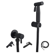 Bidetkraan Toilet Koud - Zwart RVS met Handdouche Doucheslang 120cm