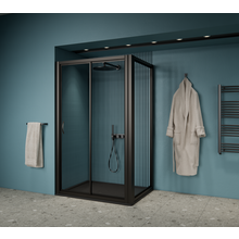 Douchecabine Zwart 80x80 cm Gliss Dual 6 mm Helder glas Nano-coating