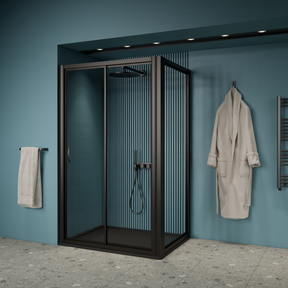 Douchecabine Zwart 90x90 cm Gliss Dual 6 mm Helder glas Nano-coating