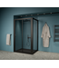 Douchecabine Zwart 100x80 cm Gliss Dual 6 mm Helder glas Nano-coating
