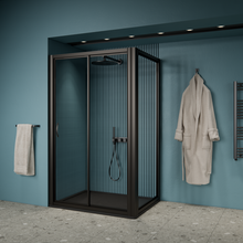 Douchecabine Zwart 120x80 cm Gliss Dual 6 mm Helder glas Nano-coating