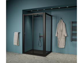 Douchecabine Zwart 120x90 cm Gliss Dual 6 mm Helder glas Nano-coating