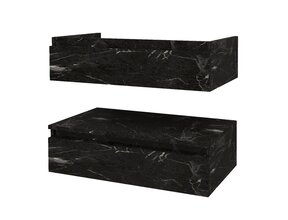 Wastafelonderkast Venus 80x40 cm Zwart Marmer met 2 lades