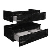 Wastafelonderkast Venus 80x40 cm Zwart Marmer met 2 lades
