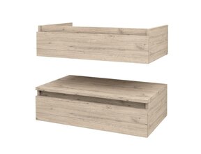 Wastafelonderkast Venus 80x40 cm Licht Hout met 2 lades