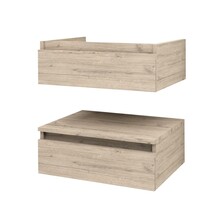Wastafelonderkast Venus 60x40 cm Licht Hout met 2 lades