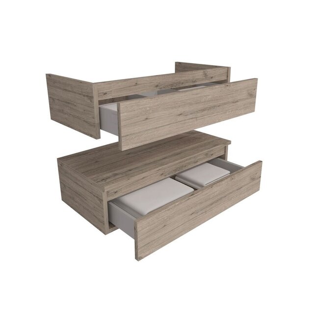 Wastafelonderkast Venus 60x40 cm Licht Hout met 2 lades