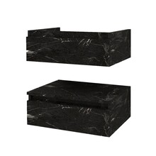 Wastafelonderkast Venus 60x40 cm Zwart Marmer met 2 lades