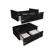 Wastafelonderkast Venus 60x40 cm Zwart Marmer met 2 lades