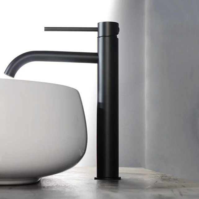 Wastafelkraan Elegante Mat Zwart Hoog