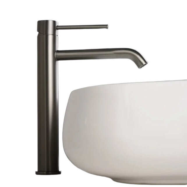Wastafelkraan Elegante Gun Metal Hoog