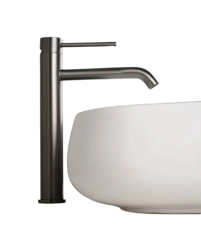 Wastafelkraan Elegante Gun Metal Hoog