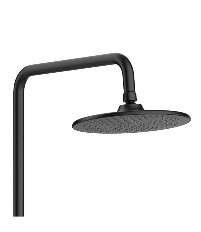 Opbouw Regendoucheset Donna Rond Mat Zwart Regendouche 20cm Thermostaatkraan Glijstang Handdouche