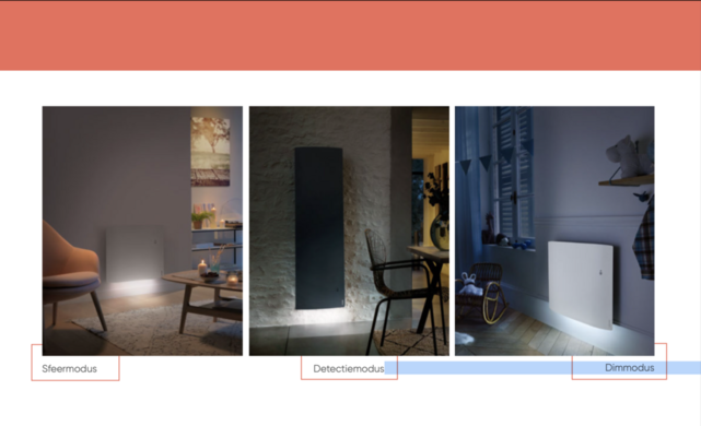 Elektrische Verwarming Zwart met Wifi Divali Horizontaal 119x56x11cm 2000 Watt