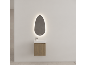 WC Kastje Gliss Timotheus Ash Grey Ribbelfront incl. Fonteintafel
