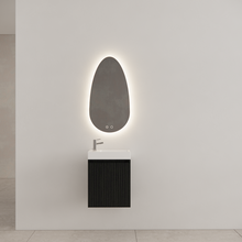 WC Kastje Gliss Timotheus Black Veneer Ribbelfront incl. Fonteintafel