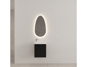 WC Kastje Gliss Timotheus Black Veneer Ribbelfront incl. Fonteintafel