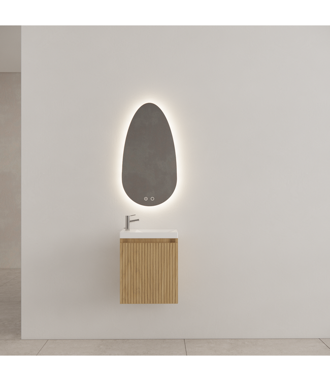 WC Kastje Gliss Timotheus Castle Brown Ribbelfront incl. Fonteintafel