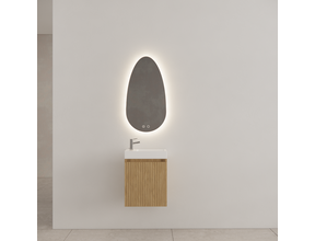 WC Kastje Gliss Timotheus Castle Brown Ribbelfront incl. Fonteintafel