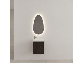 WC Kastje Gliss Timotheus Charcoal Ribbelfront incl. Fonteintafel