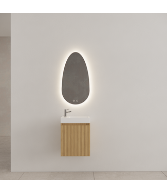 GLISS DESIGN WC Kastje Gliss Timotheus Pure Ribbelfront incl. Fonteintafel