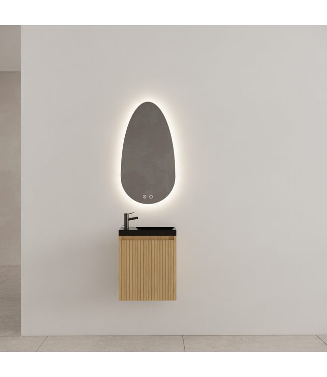 WC Kastje Gliss Timotheus Pure Ribbelfront incl. Fonteintafel