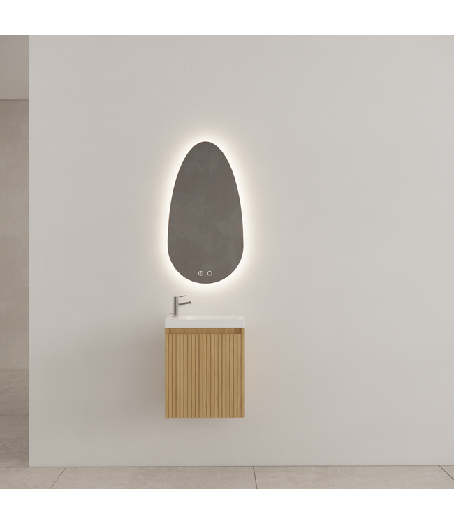 WC Kastje Gliss Timotheus Pure Ribbelfront incl. Fonteintafel