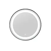 Badkamerspiegel Rond New Wonder Zwart 50cm led-verlichting touch schakelaar met spiegelverwarming anti condens