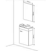 WC Kastje Dahlia Natural Oak Compleet Set met Spiegel en fontein kraangat Links / Rehts 40x22x60cm