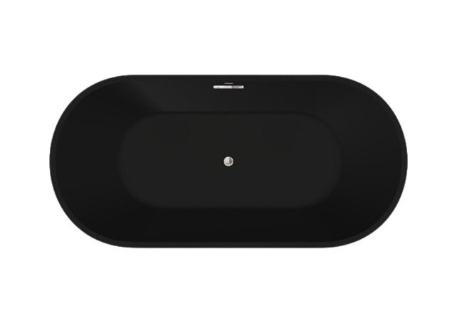 Vrijstaand Bad Bauci Mat Zwart 170x70x52 cm Ovaal Solid Surface