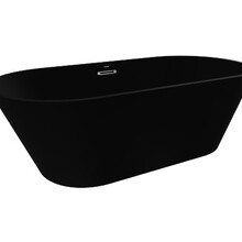 Vrijstaand Bad Bauci Mat Zwart 170x70x52 cm Ovaal Solid Surface