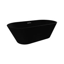 Vrijstaand Bad Bauci Mat Zwart 170x70x52 cm Ovaal Solid Surface