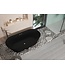 Vrijstaand Bad Bauci Mat Zwart 170x70x52 cm Ovaal Solid Surface
