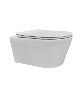 SANI-SUPPLY Hangtoilet Randloos Easy Flush Wit  incl softclose toiletzitting