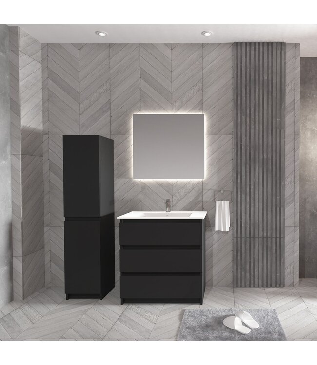 Staand Badkamermeubel Onderkast Jupiter 80 Zwart