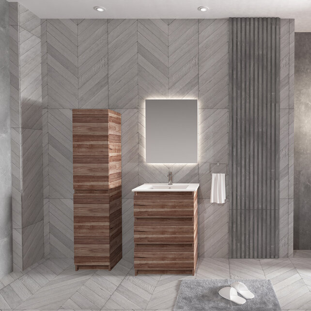 Staand Badkamermeubel Onderkast Jupiter 60 cm Walnoot