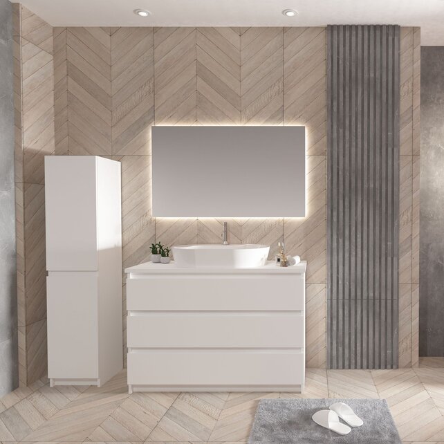 Staand Badkamermeubel Onderkast Jupiter 120 cm Mat Wit