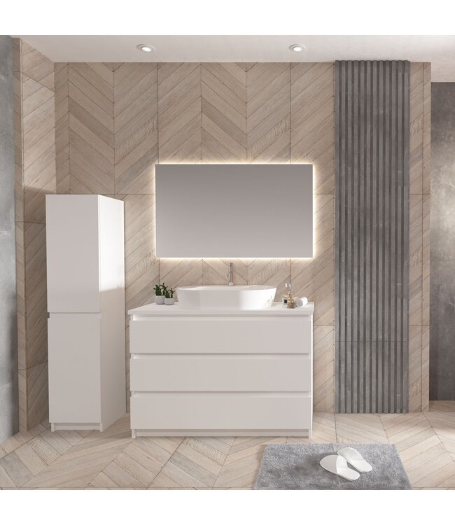 ALONI Staand Badkamermeubel Onderkast Jupiter 120 cm Mat Wit