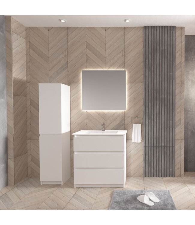 Staand Badkamermeubel Onderkast Jupiter 80 cm Mat Wit