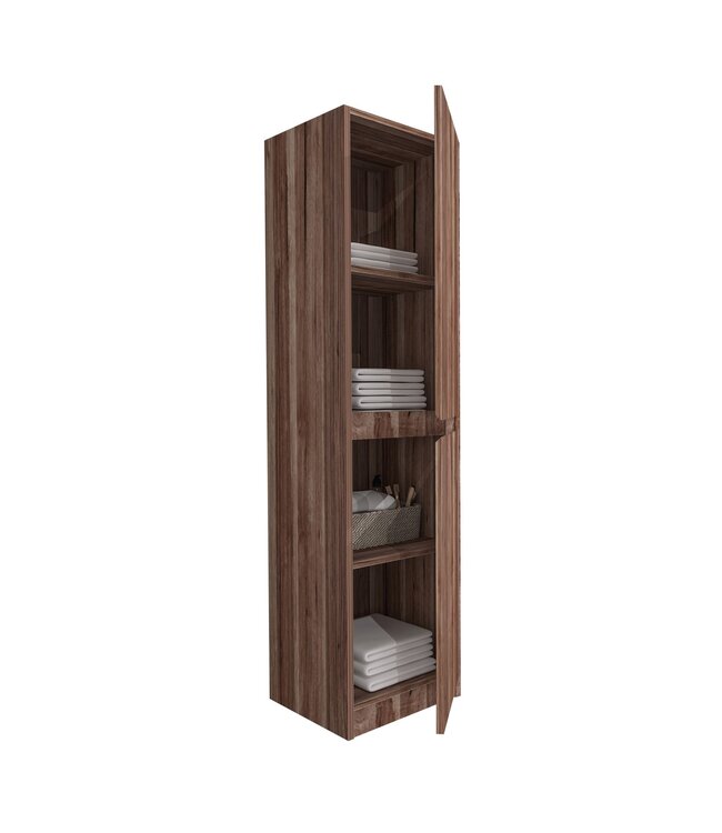 Staand Badkamer Kast Jupiter 135 cm Walnoot met twee deuren