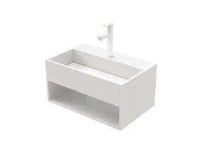 Toilet fontein Sun Mat Wit 50x32,4x25 cm met onzichtbare afvoer Solid Surface