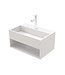 Toilet fontein Sun Mat Zwart 50x32,4x25 cm met onzichtbare afvoer Solid Surface