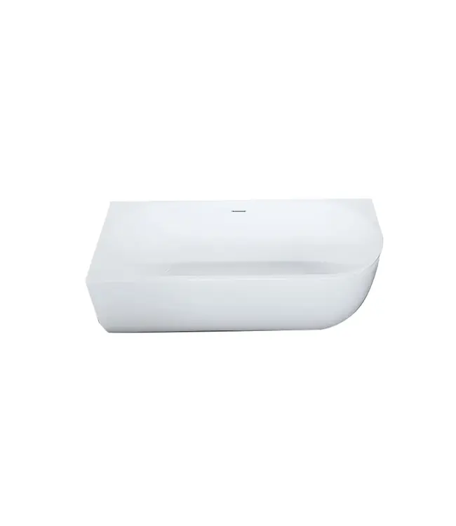 FABRIECIO Half vrijstaand bad Links Mat Wit 180x80x60 cm Göteborg