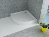 Douchebak Queen Hoog Kwartrond 100x100x15cm Acryl Radius 55cm Antislip Wit