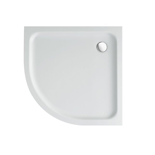 Douchebak Queen Hoog Kwartrond 100x100x15cm Acryl Radius 55cm Antislip Wit