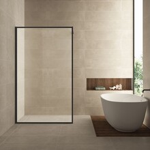 Inloopdouche Square Mat Zwart 80x200cm 10 mm Veiligheidsglas Helderglas met Nano-coating