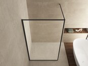 Inloopdouche Square Mat Zwart 90x200cm 10 mm Veiligheidsglas Helderglas met Nano-coating