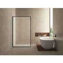 Inloopdouche Square Mat Zwart 100x200cm 10 mm Veiligheidsglas Helderglas met Nano-coating